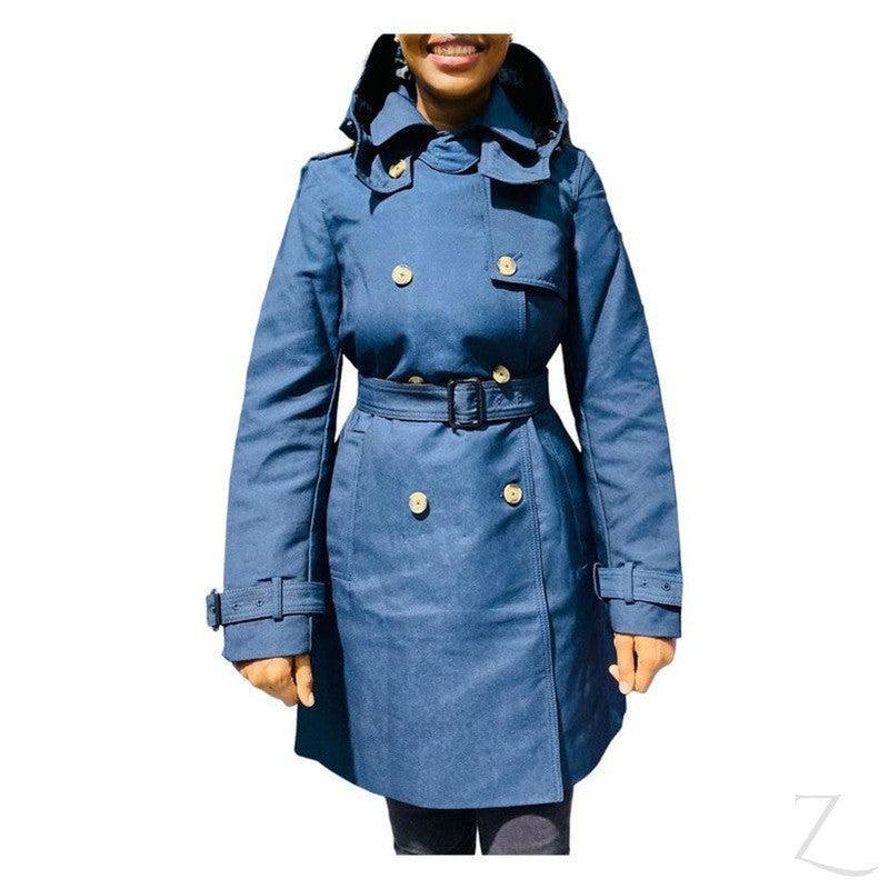 Buy-Ladies Double Breasted Hooded Trench Coat | Water Repellent | "Zia" - B Grade-Online-in South Africa-on Zalemart