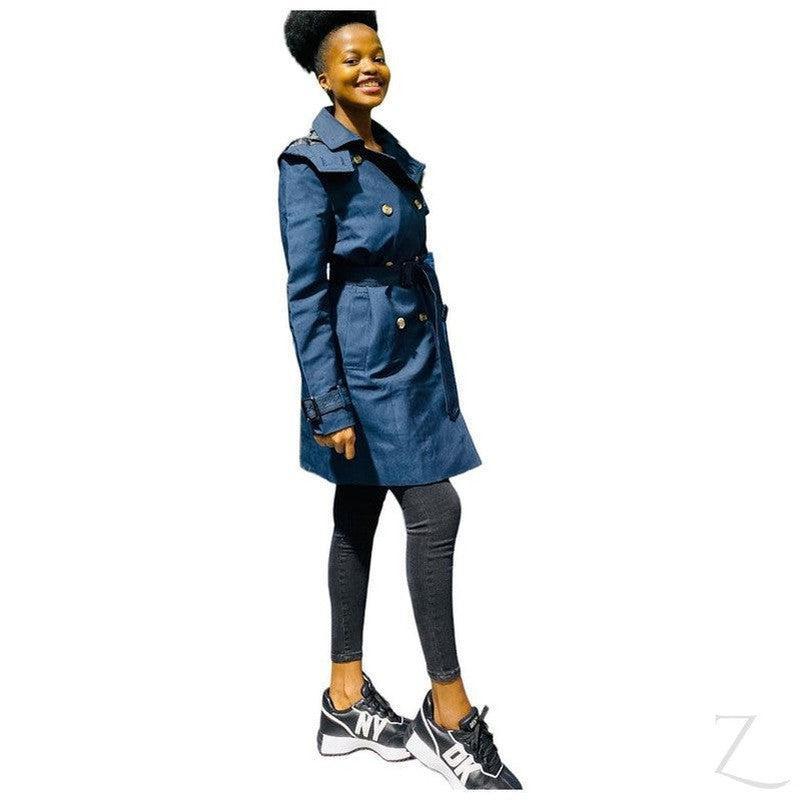 Buy-Ladies Double Breasted Hooded Trench Coat | Water Repellent | "Zia" - B Grade-Online-in South Africa-on Zalemart