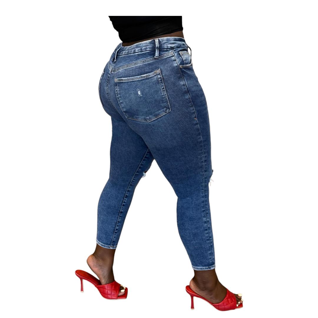 Buy-Ladies Extra High Rise Super Skinny Super Stretchy Super Strong Denim Jeans | Ripped | "Melika" - A Grade-Online-in South Africa-on Zalemart