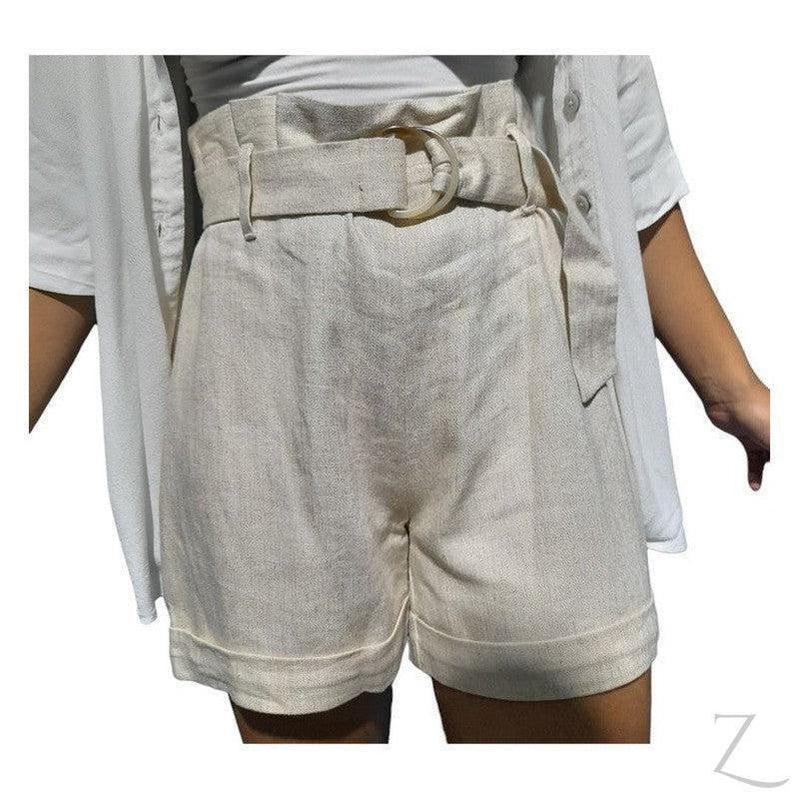Buy-Ladies High Waist Paper Bag Linen Shorts | "Oola" - B Grade-Online-in South Africa-on Zalemart