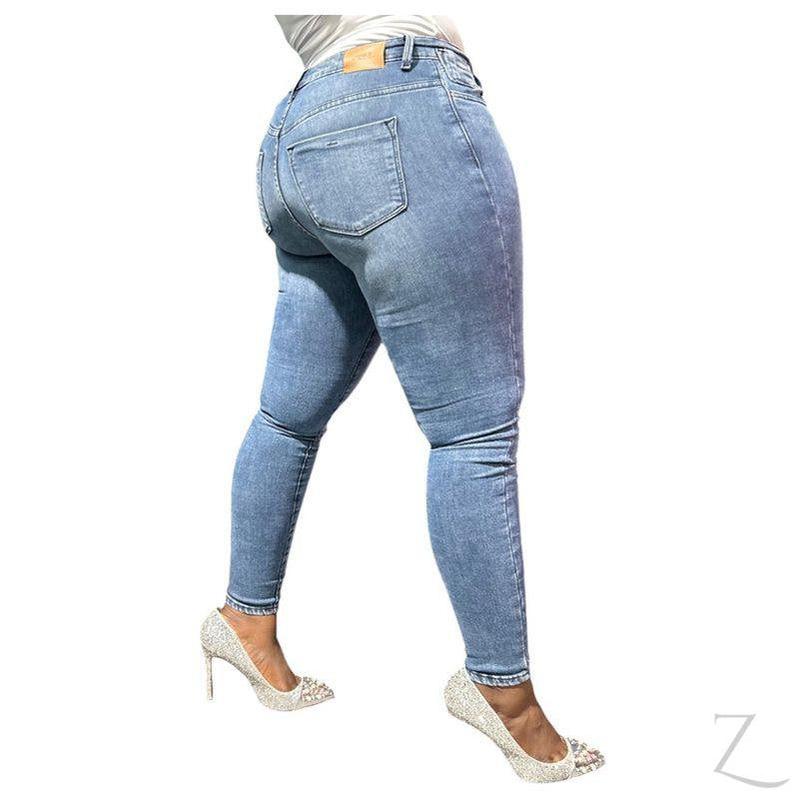 Buy-Ladies High Waist Super Skinny Super Strong Stretchy Denim Jeans | Plain | "Phela" - B Grade-Online-in South Africa-on Zalemart
