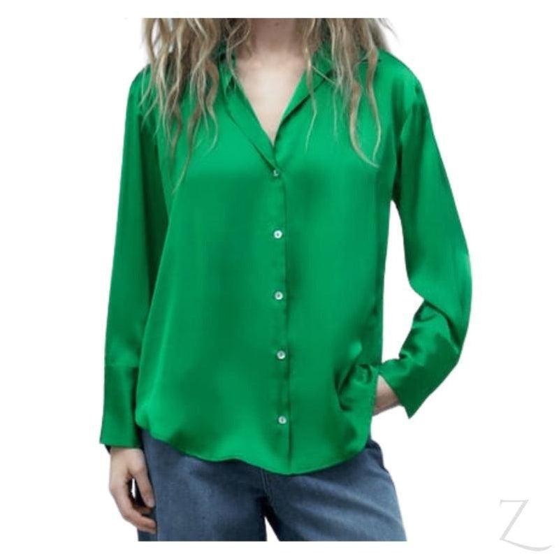 Buy-Ladies Silky Satin Shirt | Plain | "Zia" - B Grade-Online-in South Africa-on Zalemart