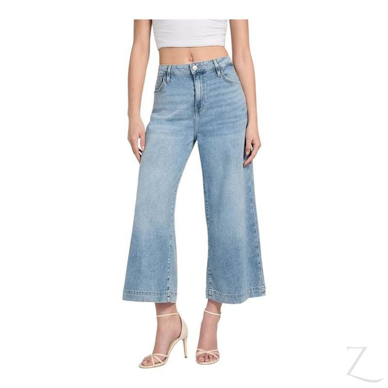Buy-Ladies Stretchy Strong Wide Leg Denim Jeans | Cropped | "Gela"-A Grade-Online-in South Africa-on Zalemart