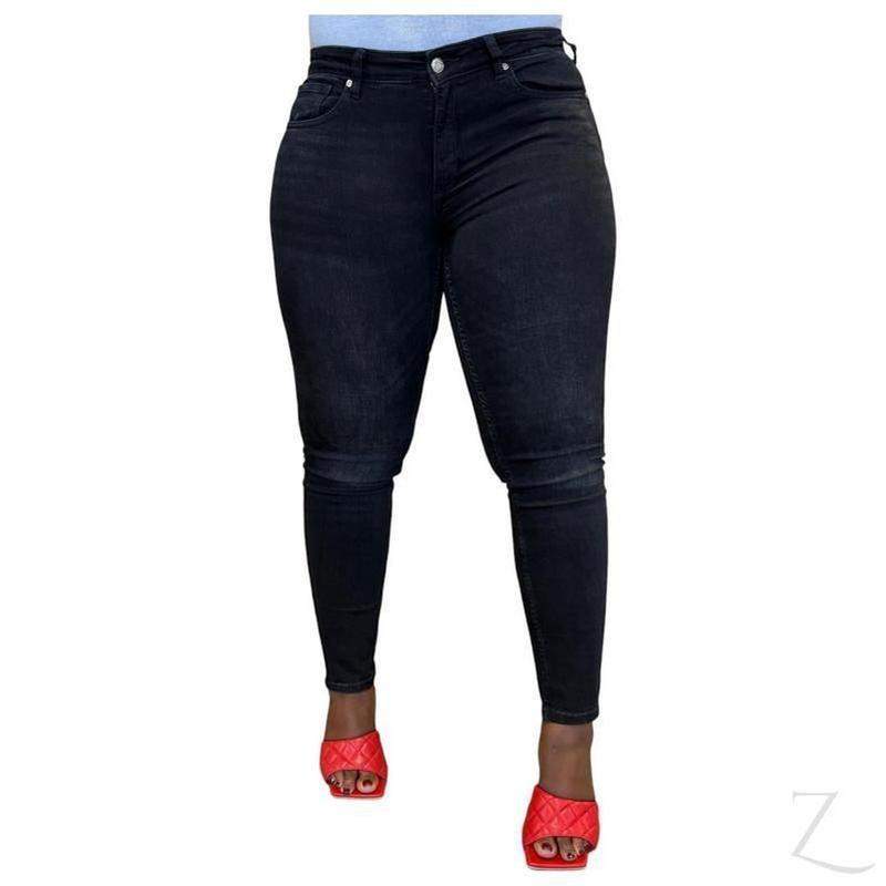 Buy-Ladies Super Stretchy Super Strong Skinny Push Up Denim Jeans | Plain | "Sithelo" - B Grade-Charcoal Black-26-Online-in South Africa-on Zalemart