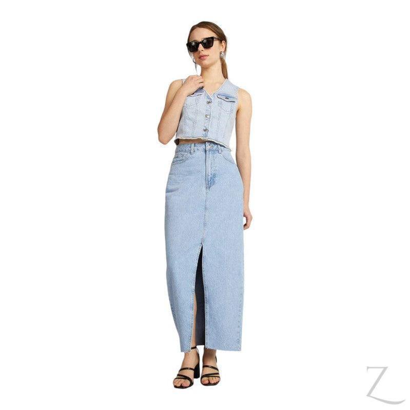 Buy-Ladies Super Strong Cropped Pencil Denim Skirt | Maxi | "Mina" - B Grade-Online-in South Africa-on Zalemart