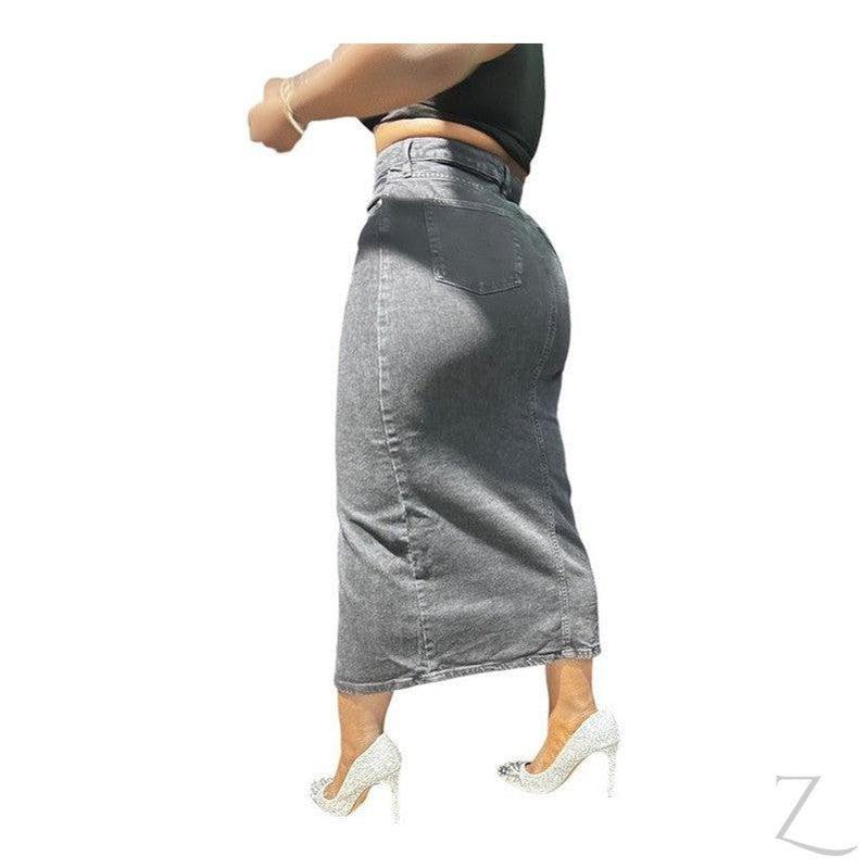 Buy-Ladies Super Strong Plain Pencil Denim Skirt | Maxi | "Niso" - B Grade-Online-in South Africa-on Zalemart