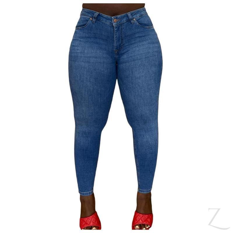 Ladies High Rise Super Skinny Super Strong Stretchy Denim Jeans | Plain | "Kawu" - A Grade