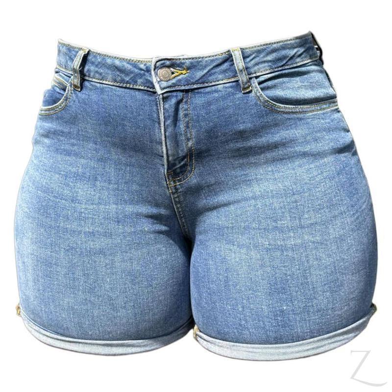 Ladies Super Strong Stretchy Denim Shorts | "Zana" - A Grade