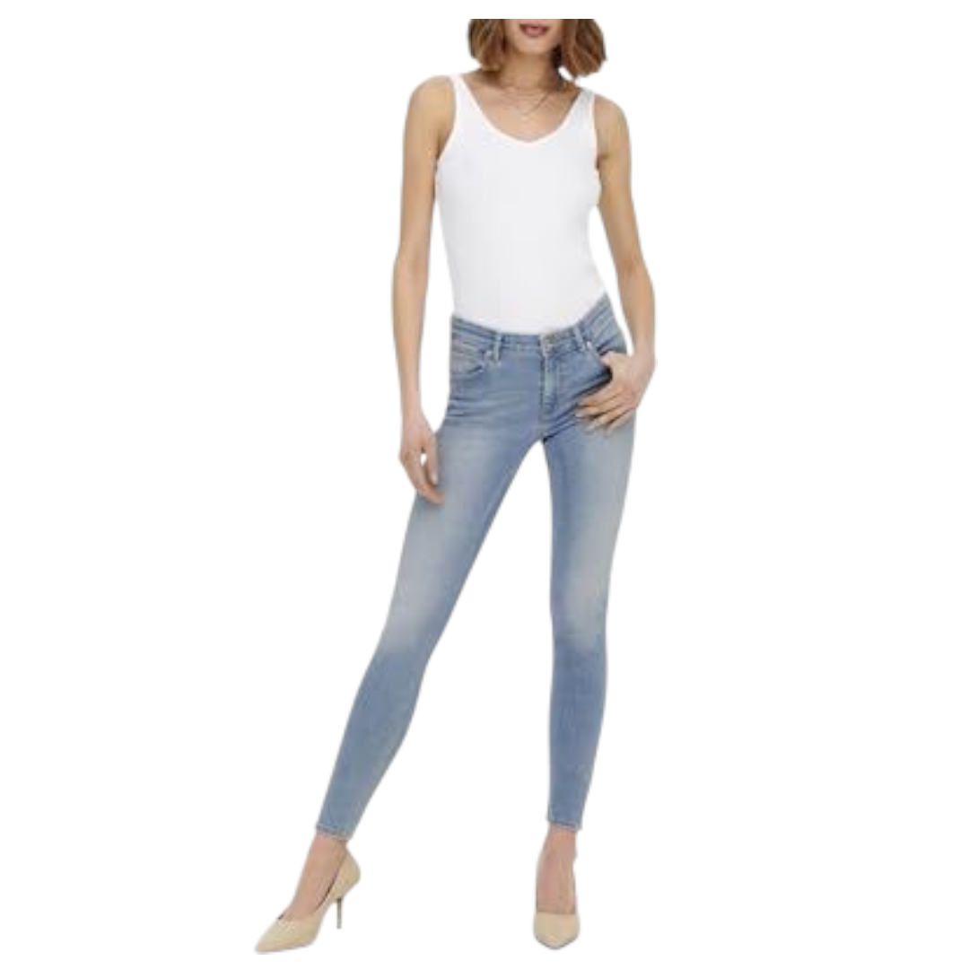Ladies Super Stretchy Super Skinny Ankle Grazer Detailed Denim Jeans | Zip Detail | "Phela" - A Grade