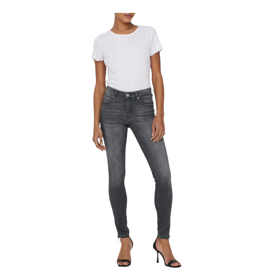 Ladies Super Stretchy Super Skinny Ankle Grazer Denim Jeans | Zip Detail | "Phela" - A Grade