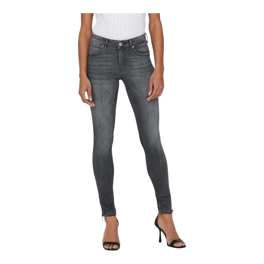 Ladies Super Stretchy Super Skinny Ankle Grazer Denim Jeans | Zip Detail | "Phela" - A Grade
