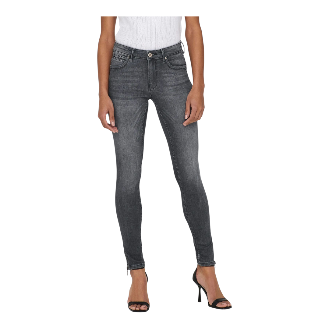 Ladies Super Stretchy Super Skinny Ankle Grazer Denim Jeans | Zip Detail | "Phela" - A Grade
