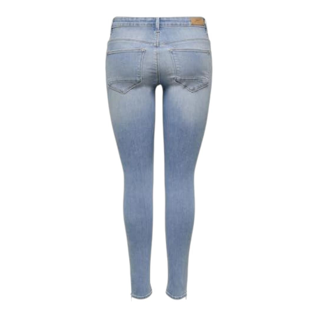 Ladies Super Stretchy Super Skinny Ankle Grazer Detailed Denim Jeans | Zip Detail | "Phela" - A Grade