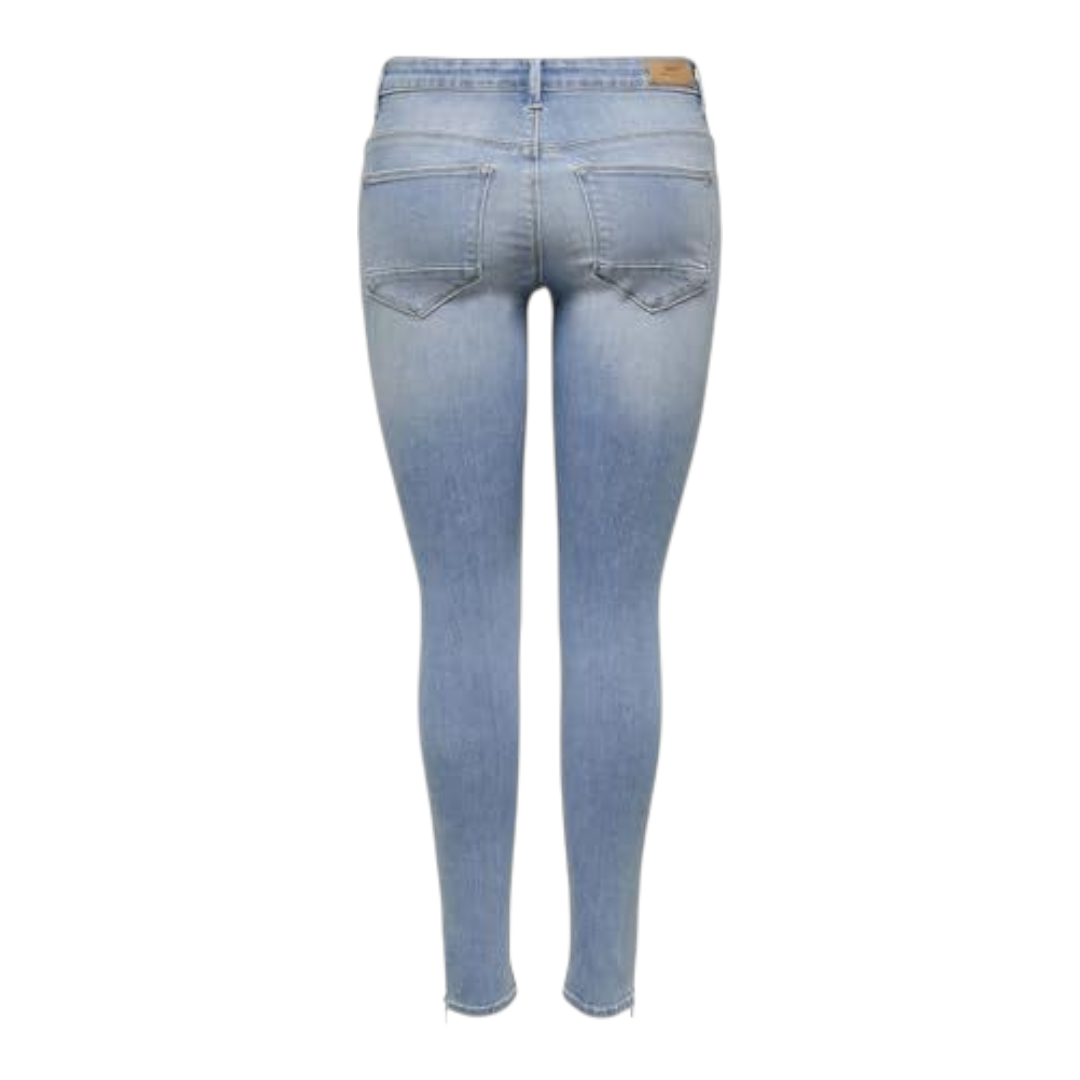 Ladies Super Stretchy Super Skinny Ankle Grazer Detailed Denim Jeans | Zip Detail | "Phela" - A Grade