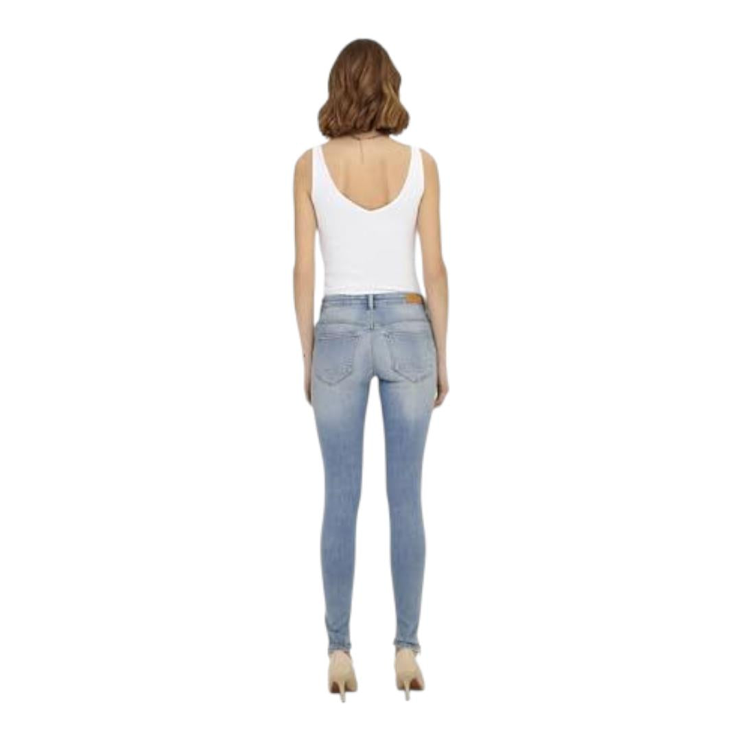 Ladies Super Stretchy Super Skinny Ankle Grazer Detailed Denim Jeans | Zip Detail | "Phela" - A Grade