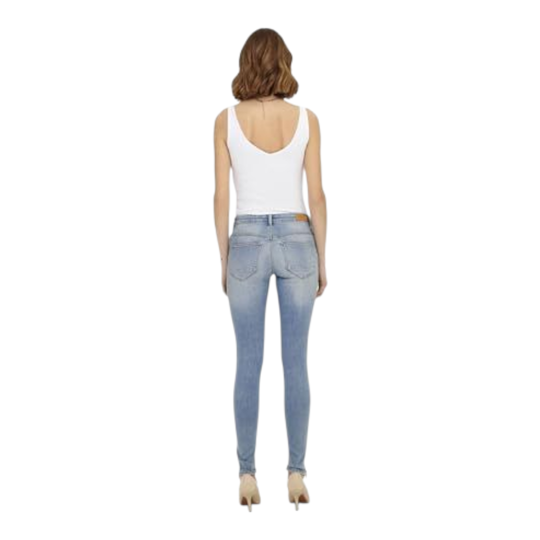 Ladies Super Stretchy Super Skinny Ankle Grazer Detailed Denim Jeans | Zip Detail | "Phela" - A Grade