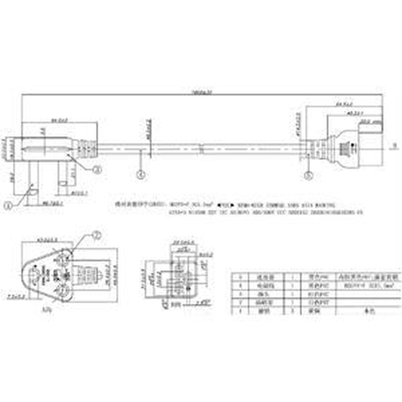 Dedicated C19 to RED 3 Pin Plug (Kettle Plug) Power Cable
