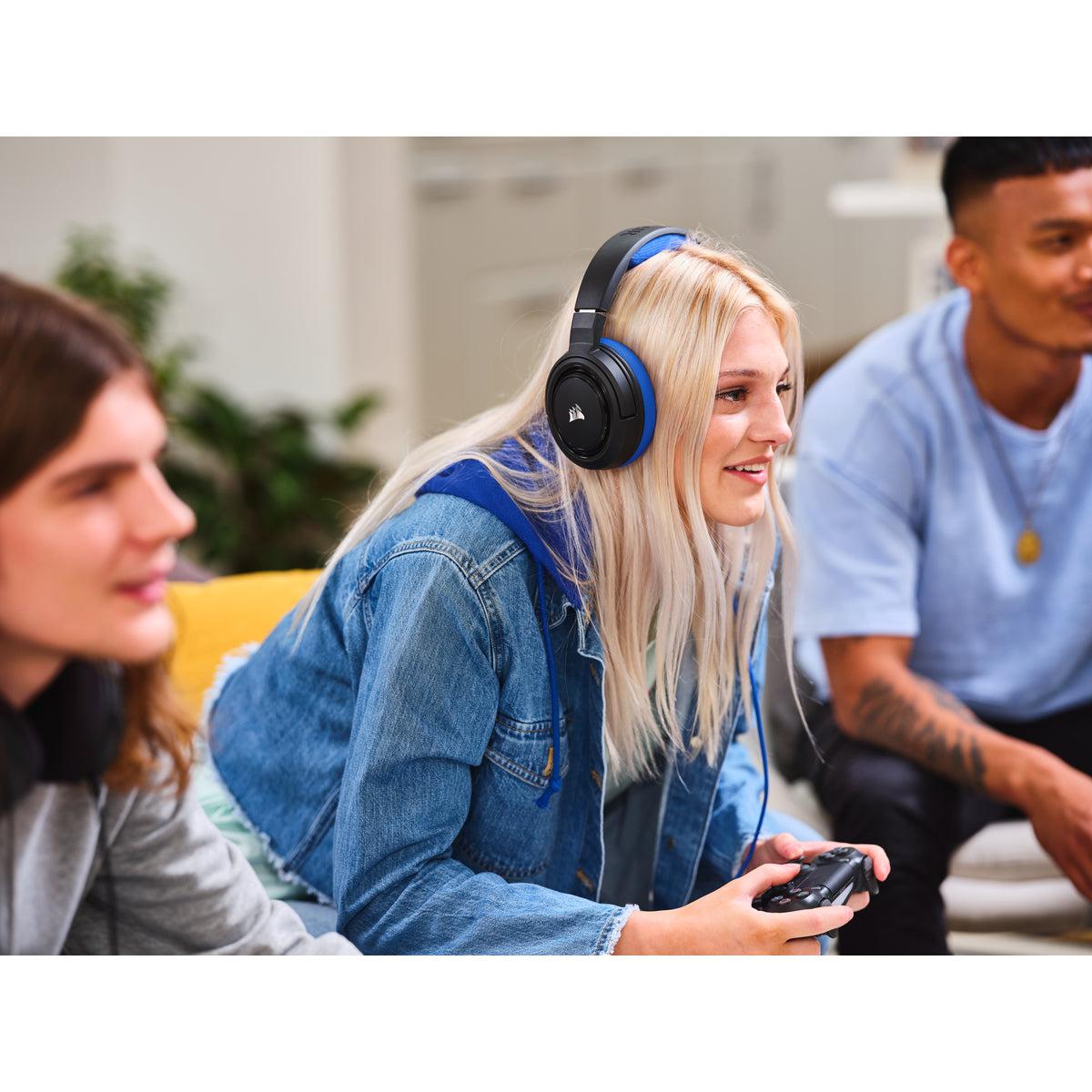 CORSAIR HS35 Stereo Gaming Headset - Blue (1 to 2 Splitter included)
