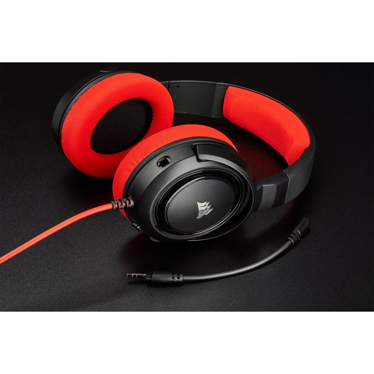 CORSAIR HS35 Stereo Gaming Headset; Red (1 to 2 Splitter included)