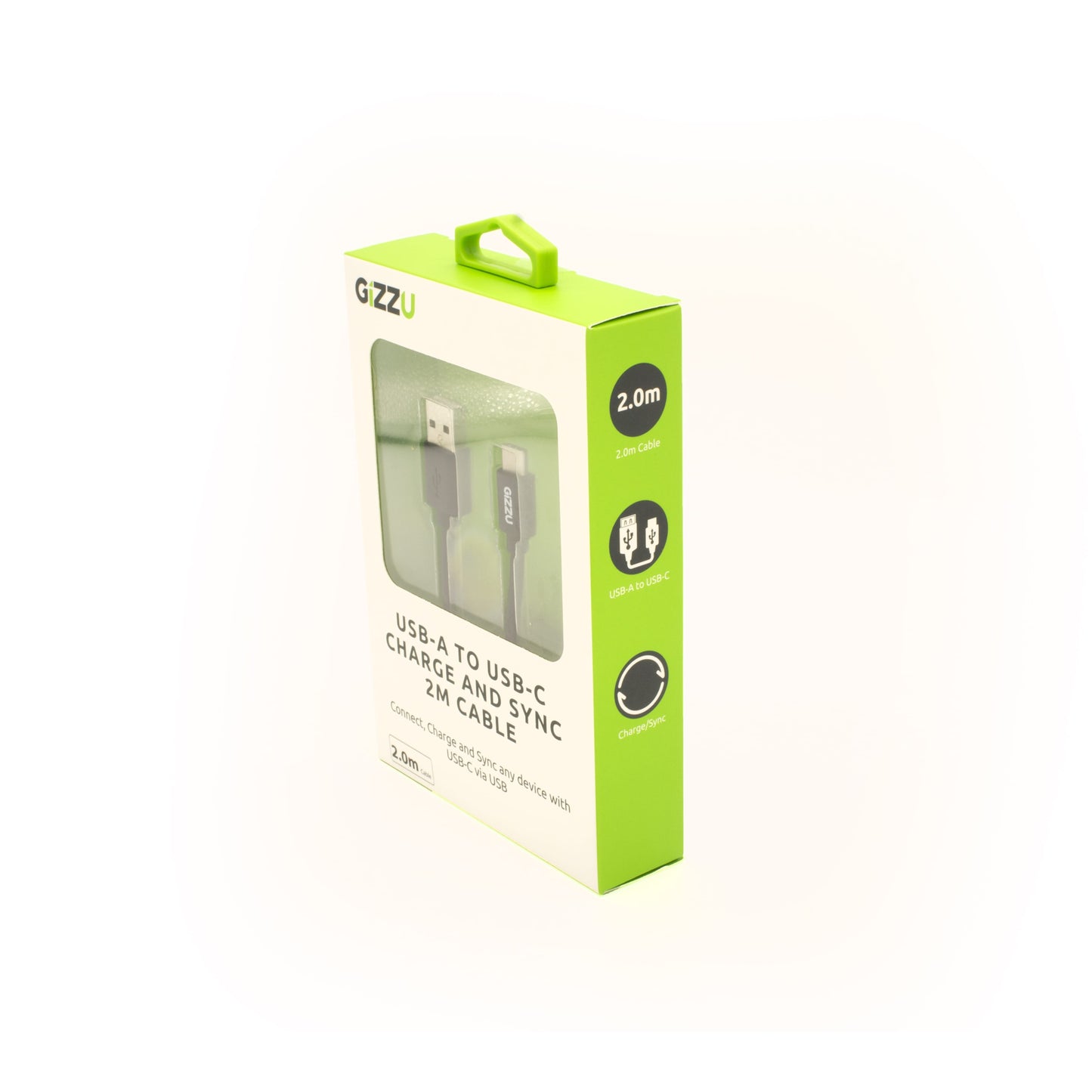 GIZZU USB2.0 A to USB-C 2m Cable - Black