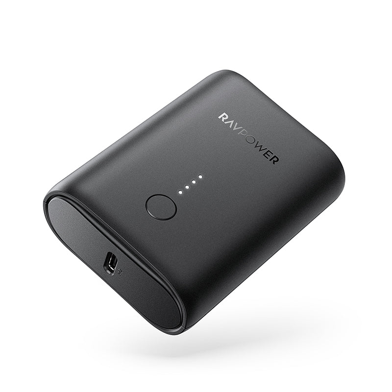 RAVPOWER 10000mAh 1x USB|1x Type-C PD18W/QC3.0 Power Bank - Black