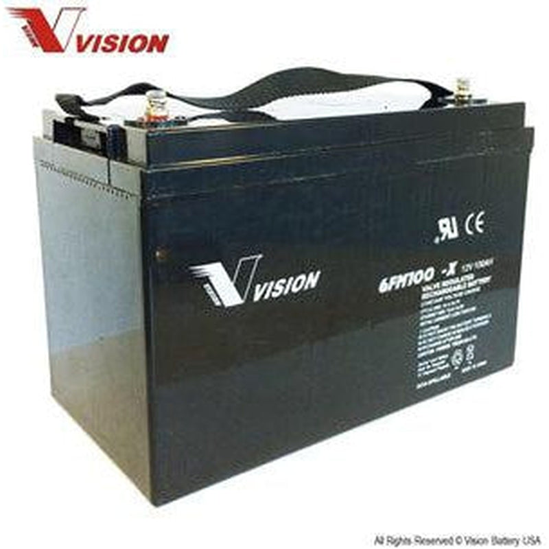 Vision 100AH 12V Deep Cycle AGM Battery (eXtra Heavy Duty 6FM100Z-X )