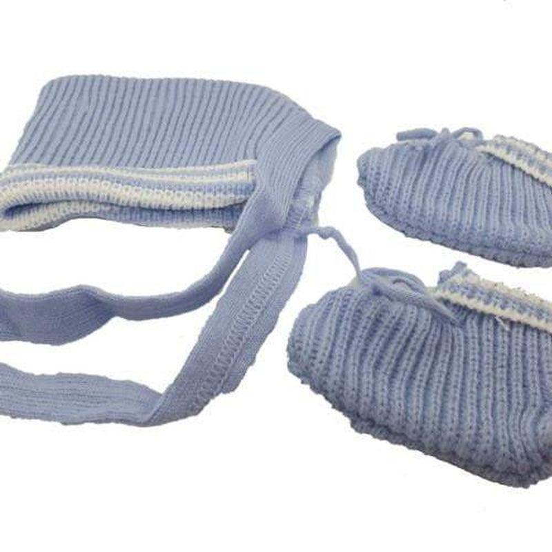 Newborn Baby Bonnet & Bootie Set - Assorted Colours - Zalemart