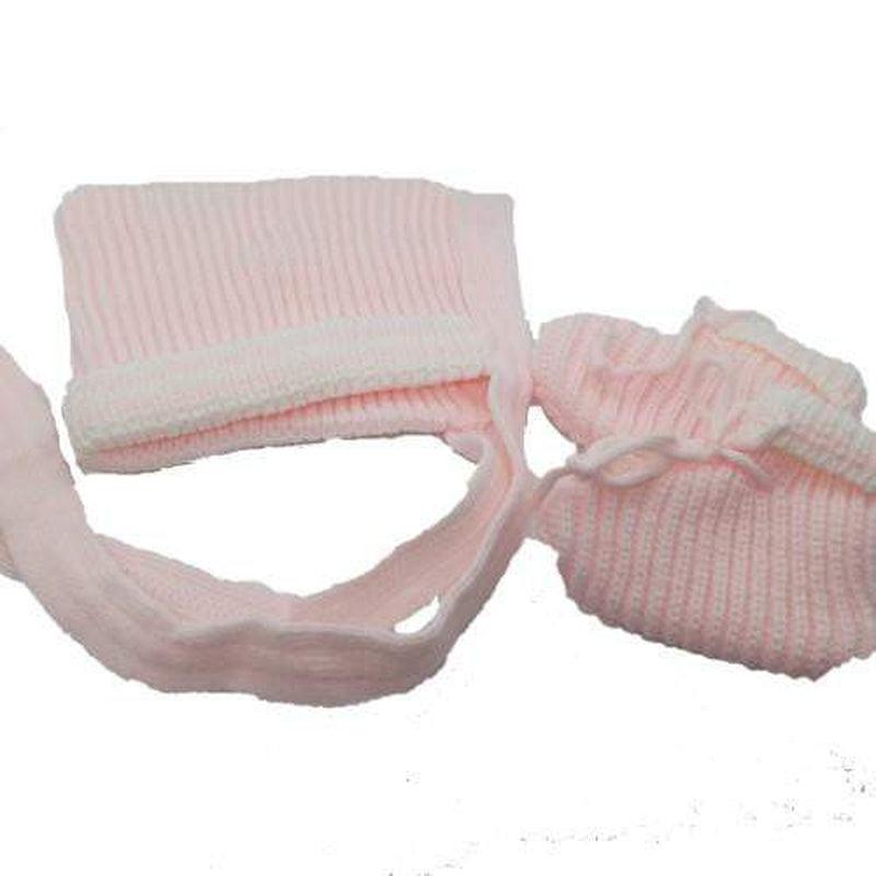 Newborn Baby Bonnet & Bootie Set - Assorted Colours - Zalemart