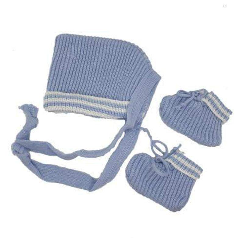 Newborn Baby Bonnet & Bootie Set - Assorted Colours - Zalemart