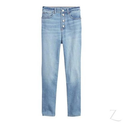 Buy-Girls' Extra High Rise Super Stretchy Super Skinny Super Strong Denim Jeans | Button Fly | "Bobo" - B Grade-Light Blue-8-9 Years-Online-in South Africa-on Zalemart