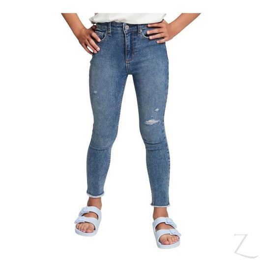Buy-Girls' High Rise Super Stretchy Super Skinny Super Strong Denim Jeans | Detailed | "Bobo"-Blue-5 Years-Online-in South Africa-on Zalemart
