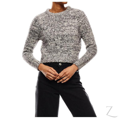 Buy-Ladies Cropped Woolly Sweater | Textured | "Ria" - B Grade-Black & White-S-Online-in South Africa-on Zalemart