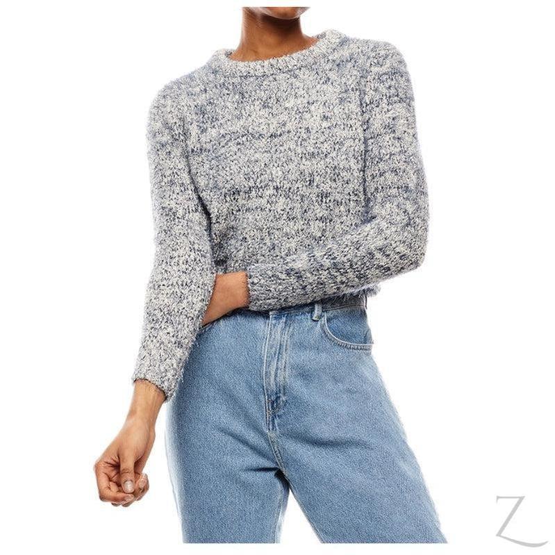 Buy-Ladies Cropped Woolly Sweater | Textured | "Ria" - B Grade-Navy & White-S-Online-in South Africa-on Zalemart