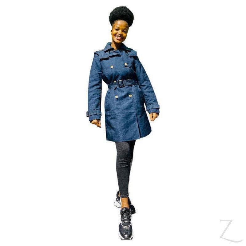 Buy-Ladies Double Breasted Hooded Trench Coat | Water Repellent | "Zia" - B Grade-Online-in South Africa-on Zalemart