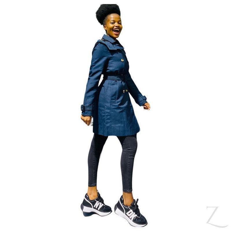 Buy-Ladies Double Breasted Hooded Trench Coat | Water Repellent | "Zia" - B Grade-Online-in South Africa-on Zalemart