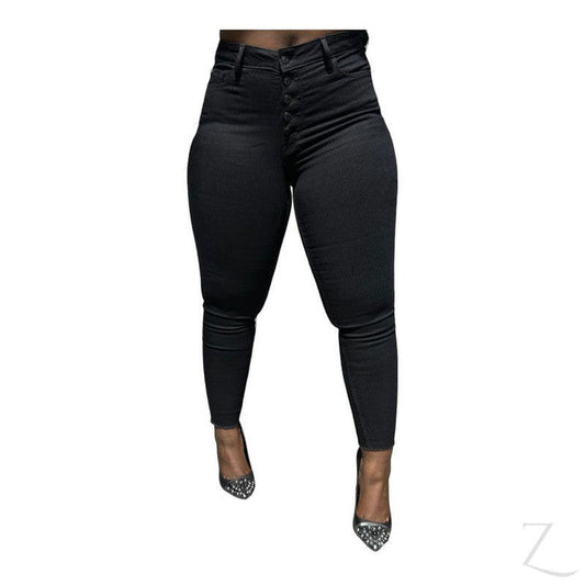 Buy-Ladies Extra High Rise Super Skinny Super Stretchy Strong Denim Jeans | Cropped | "Samina" - B Grade-Black-26-Regular-Online-in South Africa-on Zalemart