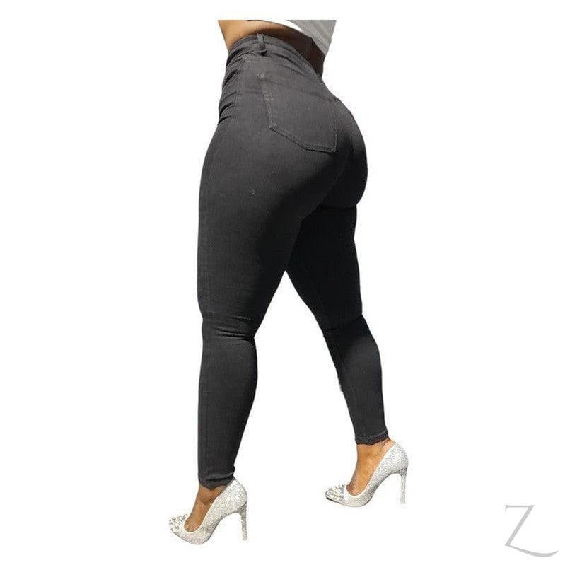 Buy-Ladies Extra High Waist Super Skinny Super Stretchy Strong Denim Jeans | Plus Sizes | "Mina" - B Grade-Online-in South Africa-on Zalemart