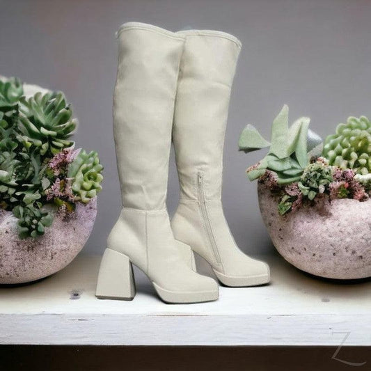Buy-Ladies Faux Leather High Heel Boots | Thigh High | "Fele"-Online-in South Africa-on Zalemart