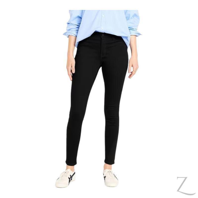 Buy-Ladies High Rise Super Skinny Super Strong Stretchy Denim Jeans | Plain | "Samina" - B Grade-Black-24-Regular-Online-in South Africa-on Zalemart