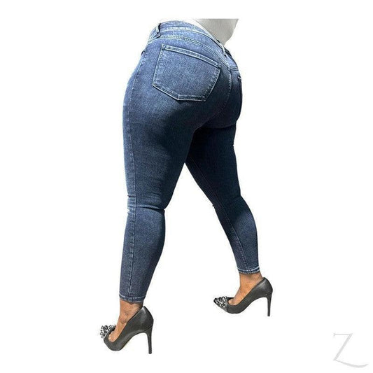 Buy-Ladies High Rise Super Skinny Super Strong Stretchy Denim Jeans | Plain | "Samina" - B Grade-Online-in South Africa-on Zalemart