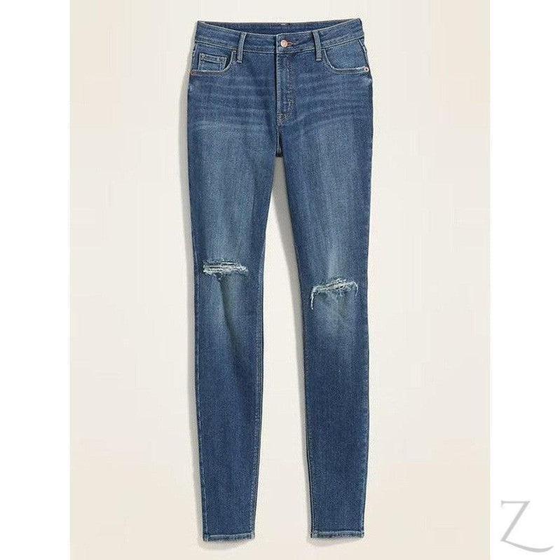 Buy-Ladies High Rise Super Skinny Super Strong Stretchy Denim Jeans | Ripped | "Samina" - B Grade-Online-in South Africa-on Zalemart