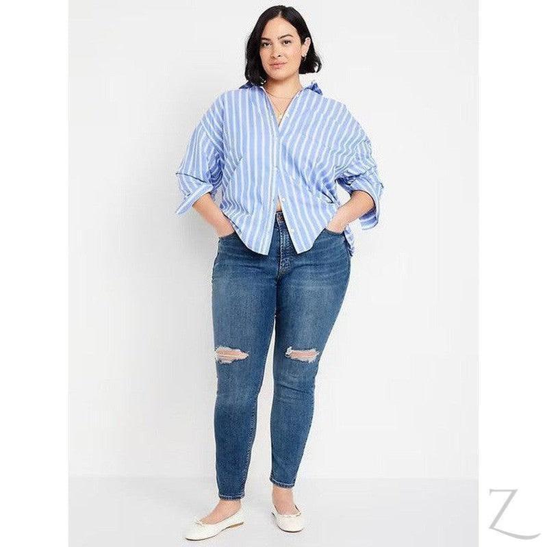 Buy-Ladies High Rise Super Skinny Super Strong Stretchy Denim Jeans | Ripped | "Samina" - B Grade-Online-in South Africa-on Zalemart