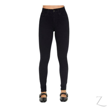 Buy-Ladies High Rise Super Stretchy Super Skinny Strong Denim Jeans | Plain | "Fele" - B Grade-Black-30-Online-in South Africa-on Zalemart