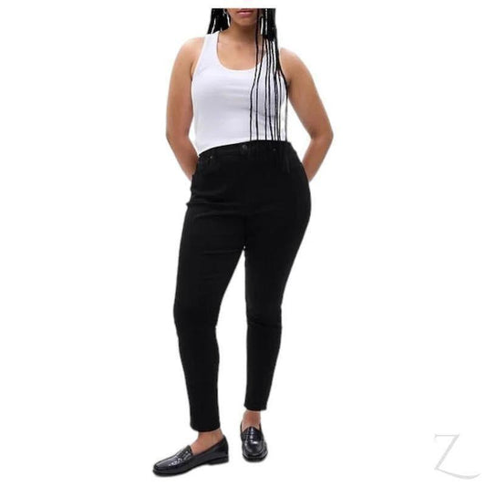 Buy-Ladies High Rise Super Strong Stretchy Skinny Denim Jeans | Plain | "Bobo" - B Grade-Black-24-Regular-Online-in South Africa-on Zalemart