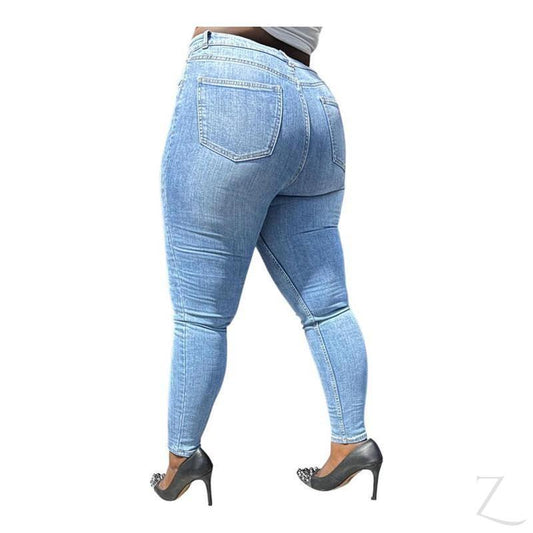 Buy-Ladies High Rise Super Strong Super Skinny Slightly Stretchy Denim Jeans | Plain | "Rio" - B Grade-Online-in South Africa-on Zalemart