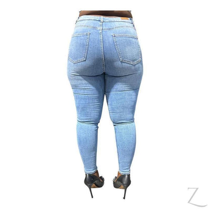 Buy-Ladies High Rise Super Strong Super Skinny Slightly Stretchy Denim Jeans | Plain | "Rio" - B Grade-Online-in South Africa-on Zalemart