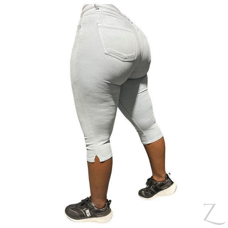 Buy-Ladies High Waist Super Stretchy Strong Capri Denim Jeans | 3/4 Length | "Ruri" - B Grade-Online-in South Africa-on Zalemart