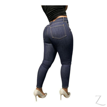 Buy-Ladies High Waist Super Strong Stretchy Skinny Denim Jeans | Plain | "Roo" - B Grade-Online-in South Africa-on Zalemart