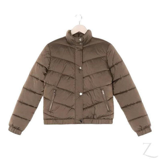 Buy-Ladies Quilted Puffer Jacket | Buttons + Zipper | "Yagi" - B Grade-Golden Green-XXS-Online-in South Africa-on Zalemart