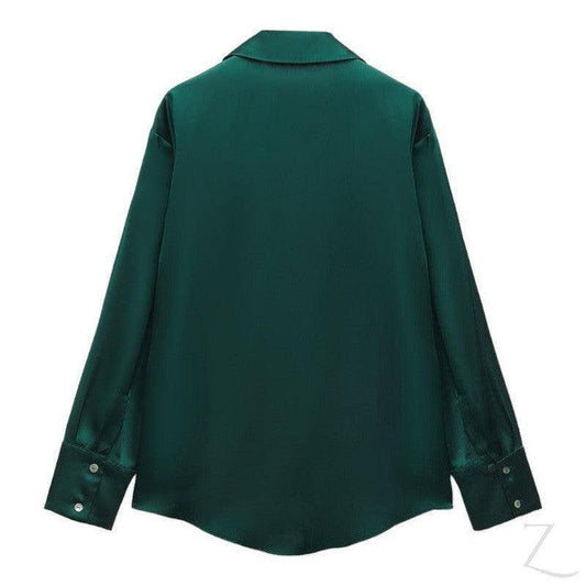 Buy-Ladies Satin Effect Basic Shirt | Long SLeeve | "Zia" - B Grade-Online-in South Africa-on Zalemart